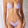 Tinted Strap Micro Bikini Bottoms In Lilac