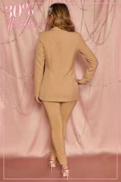High Waisted Tailored Trousers In Tan 21 High Waisted Tailored Trousers In Tan -Sway Line Zone 2724 trousers back tan