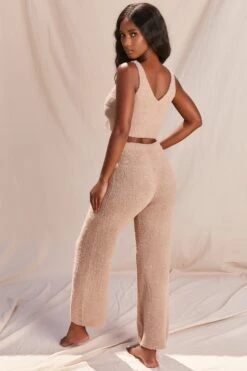 Cosy V Neck Tank Top In Sand 23 Cosy V Neck Tank Top In Sand -Sway Line Zone 2994 12 lets stay in sand scoop neck crop top wide legged cosy trousers two piece