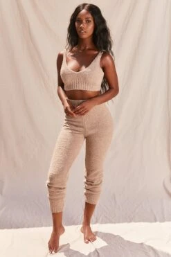 Cosy Low V Neck Tank Top In Sand -Sway Line Zone 2996 2 time to chill sandy cosy crop top high waisted legging loungewear two piece set ed5731ab 464c 47a9 a9e3 59bc2ed48743