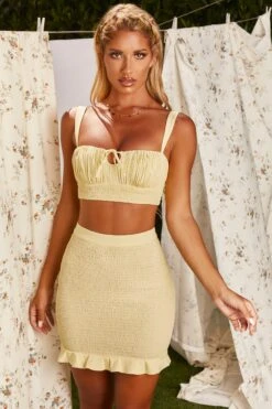 Crinkle Mini Skirt In Yellow -Sway Line Zone 3189 2 two to tango yellow shirred ruffled ruched two piece set 3 04c8ef7d 50a3 41f5 b287 304ffa86dbf0