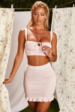 Crinkle Mini Skirt In Pink -Sway Line Zone 3189 4 two to tango pink shirred ruffled ruched two piece set 2 6f9fa48a 433e 4e43 963d 7c1da59ad8d7