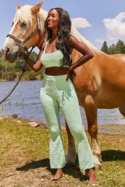 Until Further Notice Cosy Flared Leg Trousers In Green 16 Until Further Notice Cosy Flared Leg Trousers In Green -Sway Line Zone 3343 happy place 3341 until further notice 2 green crop top high waist trousers cosy lounge set 8d19423a 4c2d 4c74 b6f5 7c7366b7c0b3