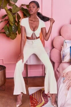 Laid Back Wide Leg Trousers In Cream -Sway Line Zone 3400 no ties 3097 laid back 2 cream tie open front crop top wide leg trousers lounge two piece 12 4 d4aa7c0a d3f3 4731 88ea 946a6206cc0f