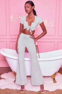 Laid Back Wide Leg Trousers In Grey -Sway Line Zone 3401 take the plunge 3097 laid back 3 grey tie front crop top wide leg trousers lounge two piece 3 2f399309 fcf9 4394 85d2 16d2bf0f1fa3