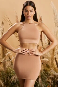 Bodycon Mini Skirt In Mocha -Sway Line Zone 4220 4236 2 wont back down mocha halter crop top body talk bodycon mini dress 1