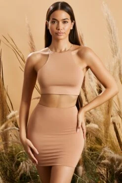 Bodycon Mini Skirt In Mocha -Sway Line Zone 4220 4236 3 wont back down mocha halter crop top body talk bodycon mini dress 1