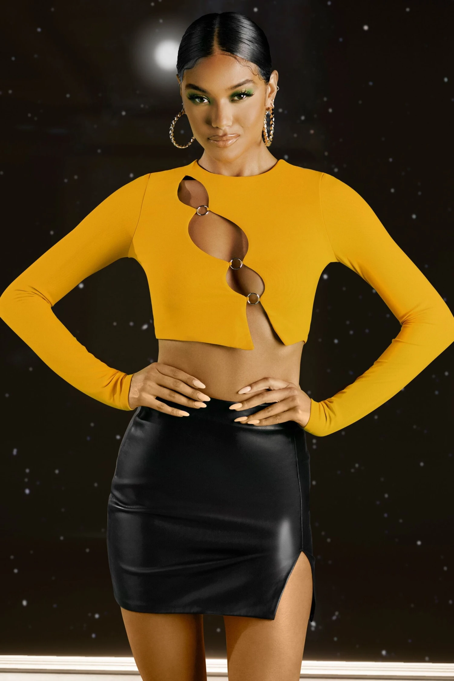 Asymmetric Long Sleeve Top In Yellow 4 Asymmetric Long Sleeve Top In Yellow - Image 4