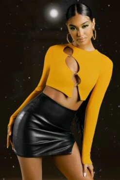 Asymmetric Long Sleeve Top In Yellow 13 Asymmetric Long Sleeve Top In Yellow -Sway Line Zone 4593 4 crash the party cutout long sleeved top