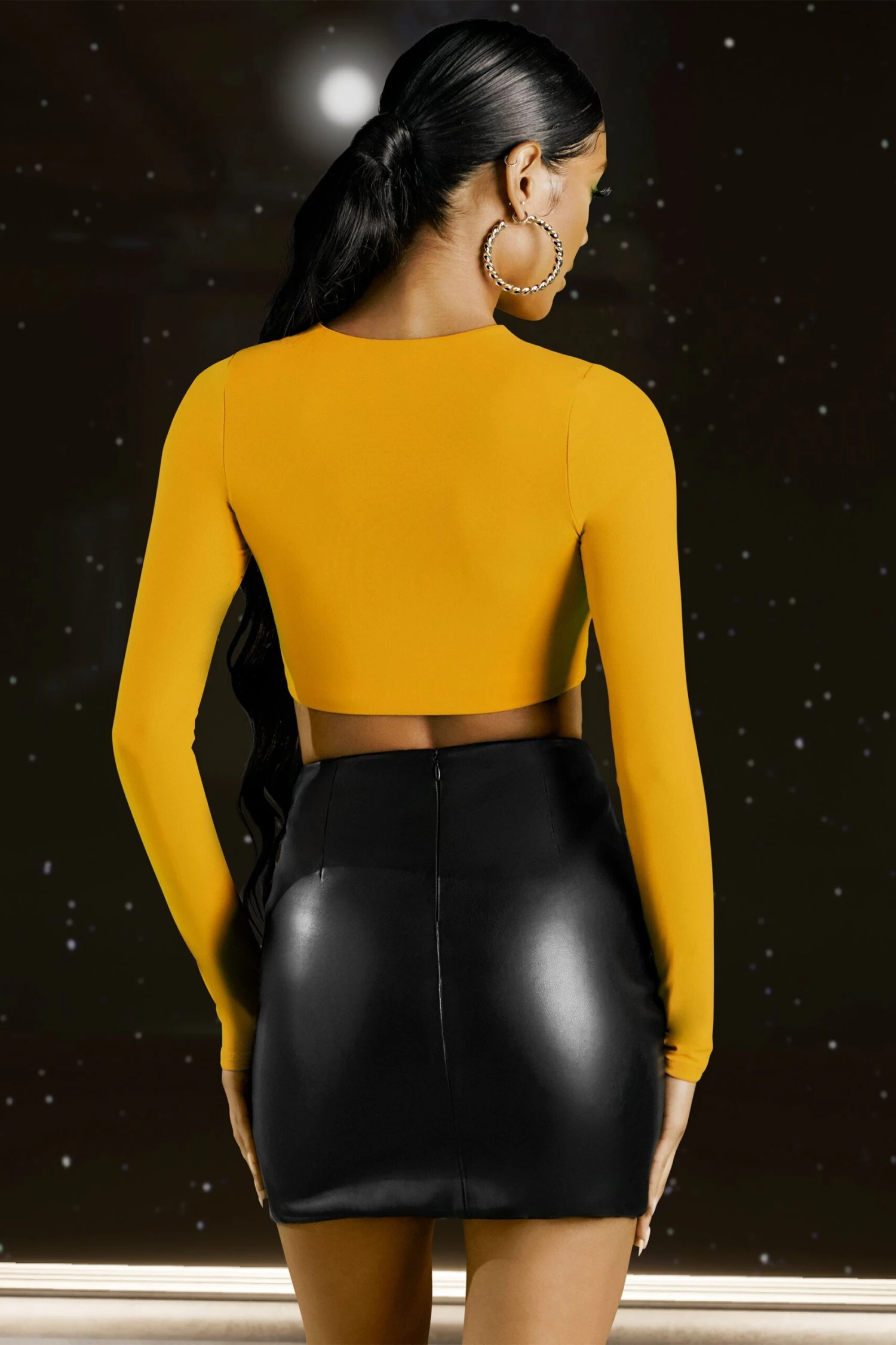 Asymmetric Long Sleeve Top In Yellow 2 Asymmetric Long Sleeve Top In Yellow - Image 2