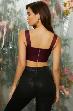 Sway Line Zone -Sway Line Zone 4714 8 beloved wine pointed bust bustier corset top 1
