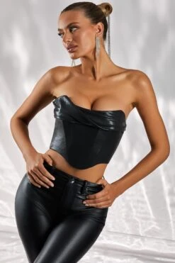 Strapless Bustier In Black -Sway Line Zone 4970 2 morning kisses black strapless crop top