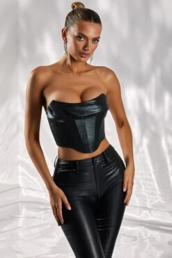 Strapless Bustier In Black -Sway Line Zone 4970 7 morning kisses black strapless crop top