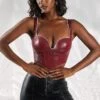 Corset Top In Burgundy