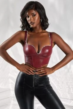Corset Top In Burgundy