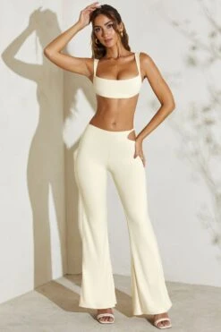 Twist Strap Cut Out Flare Trousers In Ivory -Sway Line Zone 5148 1 Callie Ivory Twost Cut Out Flare Trousers 547f2adc 635f 4f8b bbe5 e2854663411a
