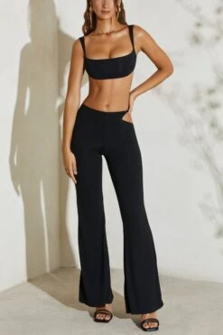 Twist Strap Cut Out Flare Trousers In Black -Sway Line Zone 5148 3 Callie Black Twost Cut Out Flare Trousers 96b3ee33 6b8a 48d7 9d25 f264a20a0e26