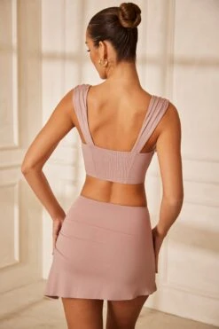 Drawstring Crop Top In Mauve -Sway Line Zone 5667 5679 2 Principessa Mauve Drawstring Crop Top Drawstring Mini Skirt