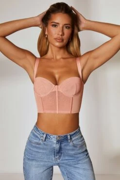 Corset Crop Top In Blush 11 Corset Crop Top In Blush -Sway Line Zone 5728 1 Border line Blush Corset Topcopy