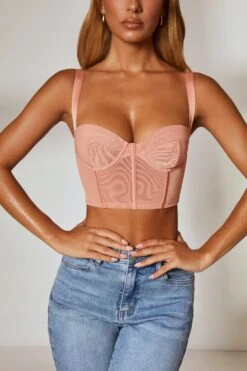 Corset Crop Top In Blush