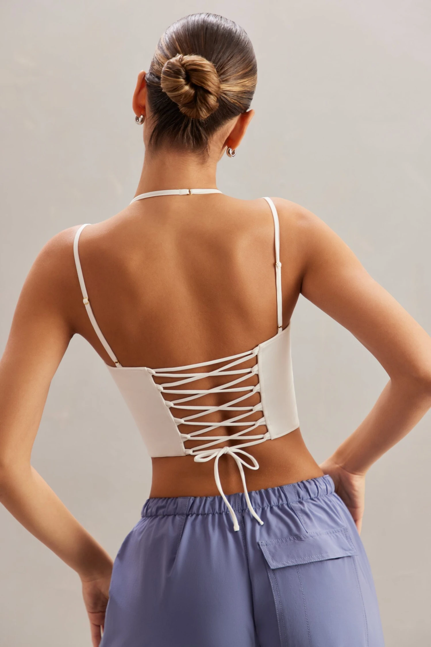 Square Neck Corset Top In Ivory 2 Square Neck Corset Top In Ivory - Image 2