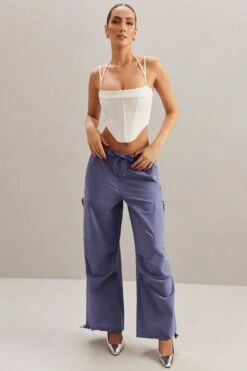 Square Neck Corset Top In Ivory 26 Square Neck Corset Top In Ivory -Sway Line Zone 5865 6718 1 CentaineI Ivory Corset Rori Navy Cargo Trousers