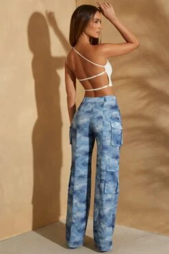 One Shoulder Open Back Crop Top In White 21 One Shoulder Open Back Crop Top In White -Sway Line Zone 5868 6787 3 Alora White One Shoulder Top Zion Blue Print Cargo Trouser 2ed71bdb 3b7d 47d2 ae30 1539da39d4da