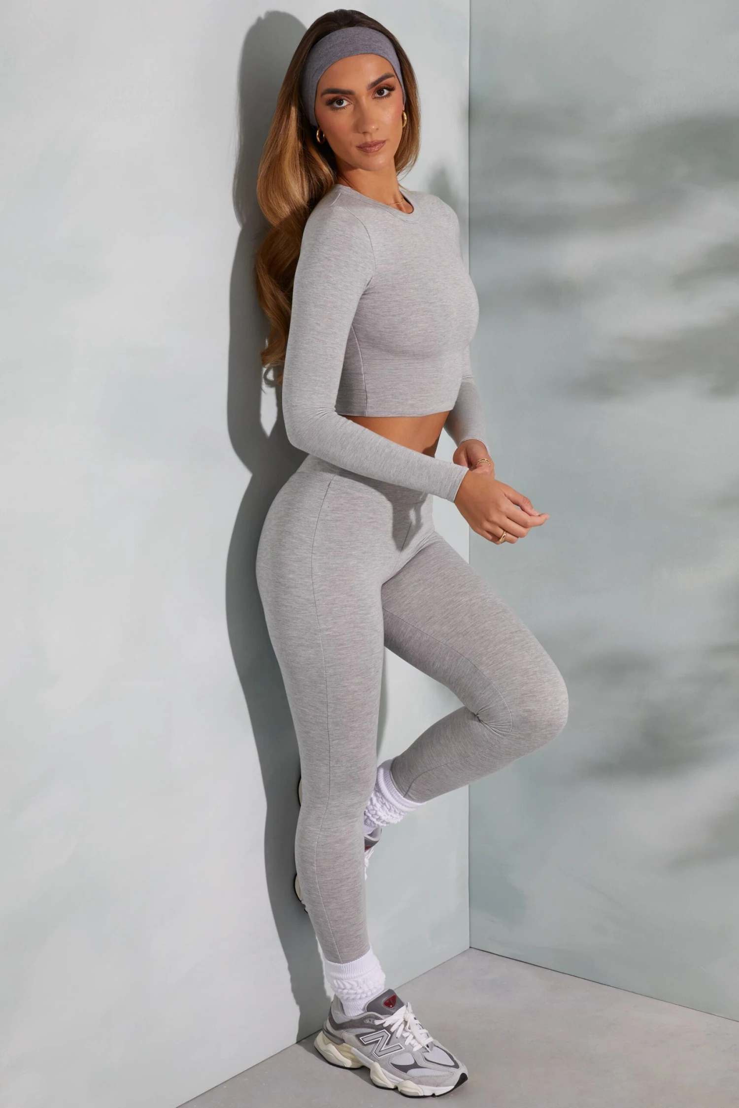 Round Neck Long Sleeve Top In Marled Grey 13 Round Neck Long Sleeve Top In Marled Grey - Image 13