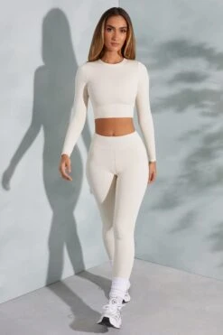 Round Neck Long Sleeve Top In Ivory -Sway Line Zone 6055 6064 12 Camden Lori White Seamless Crop Top Leggings d0fbff4a 34d4 4692 a1fd 78cba15c173f