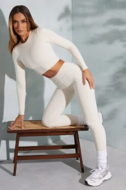 Round Neck Long Sleeve Top In Ivory -Sway Line Zone 6055 6064 9 Camden Lori White Seamless Crop Top Leggings 03fac260 d0c4 4b81 8c8a a7f681962b1a