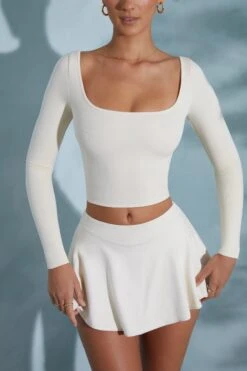 Rounded Square Neck Long Sleeve Top In Ivory 15 Rounded Square Neck Long Sleeve Top In Ivory -Sway Line Zone 6189 7317 11 Mia White Rounded Square Neck Long Sleeve Top Skort 97f0c800 8f5d 4ec3 90c8 01209632e313