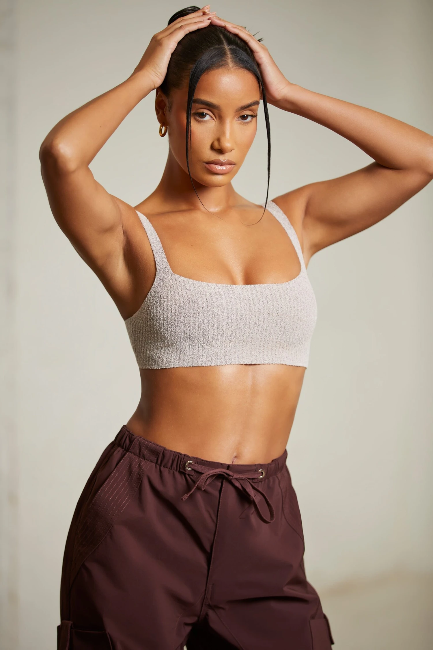 Curved Neck Crop Top In Mocha 7 Curved Neck Crop Top In Mocha - Image 7