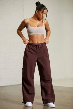 Wide Leg Cargo Trousers In Brown -Sway Line Zone 6540 6718 17 Chocolate Brown Knitted Bra Crop Top Cargo Trousers 017b34b0 7e74 4bb6 99f5 860f421d5436