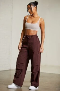 Wide Leg Cargo Trousers In Brown -Sway Line Zone 6540 6718 18 Chocolate Brown Knitted Bra Crop Top Cargo Trousers cb9ae56b 1e61 4591 b8db ed14070b2fc8