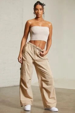 Wide Leg Cargo Trousers In Beige -Sway Line Zone 6713 6718 13 Praline Beige Overlap Bandeau Top Cargos 40cec796 276d 4f63 9234 4cf54fbf332b