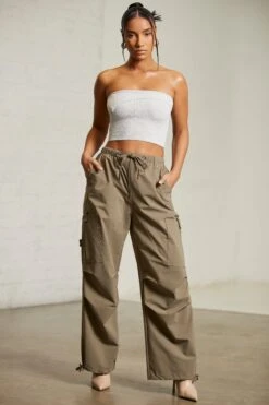 Wide Leg Cargo Trousers In Green -Sway Line Zone 6713 6718 14 Alloy Green Overlap Bandeau Top Cargos 3c1b9647 4a57 4d19 94e6 d595b96bc509