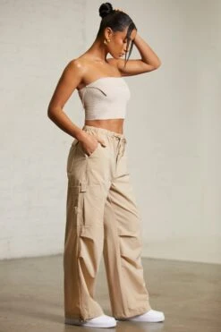 Wide Leg Cargo Trousers In Beige -Sway Line Zone 6713 6718 14 Praline Beige Overlap Bandeau Top Cargos 0c9f2b17 e1d5 406f 8fa5 1feedc8625a3