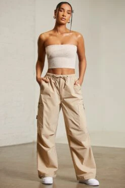 Wide Leg Cargo Trousers In Beige -Sway Line Zone 6713 6718 15 Praline Beige Overlap Bandeau Top Cargos 3da4cfa0 8455 40be a43d b7145b1db352