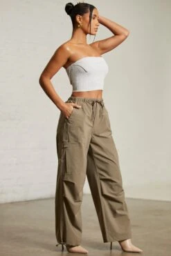 Wide Leg Cargo Trousers In Green -Sway Line Zone 6713 6718 16 Alloy Green Overlap Bandeau Top Cargos 5a226cac 7c5e 4231 88c6 f8947b7658a8