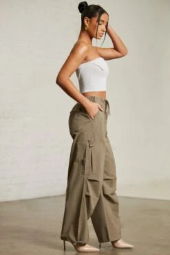 Wide Leg Cargo Trousers In Green -Sway Line Zone 6713 6718 18 Alloy Green Overlap Bandeau Top Cargos 4c1466f3 4113 4fea 97c8 74f108b313dd