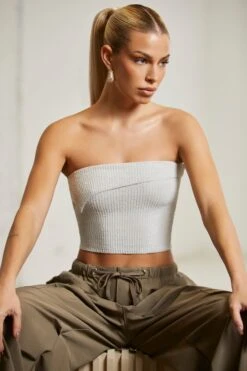 Overlap Bandeau Crop Top In Grey -Sway Line Zone 6713 6718 5 Alloy Green Overlap Bandeau Top Cargos