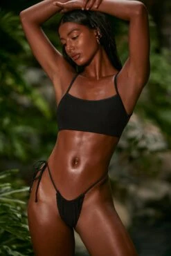 Strappy Scoop Bikini Top In Black 16 Strappy Scoop Bikini Top In Black -Sway Line Zone NS0314 4 Black Strappy Bikini Top