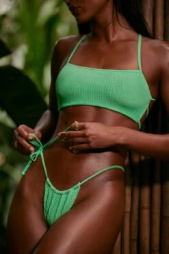 Strappy Scoop Bikini Top In Seafoam Green -Sway Line Zone NS0314 6 Seafoam Green Strappy Bikini Top