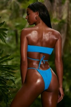 Sway Line Zone -Sway Line Zone NS0320 6 Neon Blue Drawstring Bikini Top Multiwear