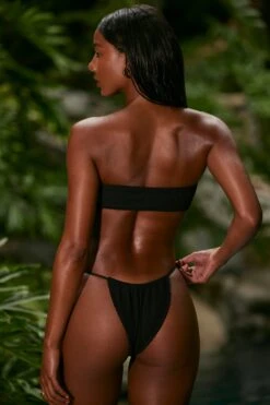 Sway Line Zone -Sway Line Zone NS0320 7 Black Drawstring Bikini Top Multiwear