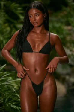 Multi-wear Triangle Bikini Top In Black -Sway Line Zone NS0322 NS0315 4 Black Triangle Bikini Top Side Tie Ruched Bikini Bottom 95f305c9 6e08 497d 97e4 8b1f7dee0078