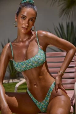 Micro Scoop Bandeau Top In Turquoise Floral Print -Sway Line Zone NS0324 NS0325 12 Turquoise Floral Print Micro Scoop Bandeau Top Micro Low Dipped Cheeky Bottom 215531a4 ad95 44a0 9aa0 b5c00d496b89