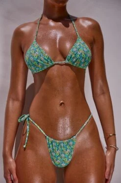 Triangle Bikini Top In Turquoise Floral Print 17 Triangle Bikini Top In Turquoise Floral Print -Sway Line Zone NS0328 NS0330 9 Turquoise Floral Print Triangle Bikini Top Ruched Side Tie Cheeky Bottoms 8806e657 3d3e 4e36 bbcf 25346c4c864a