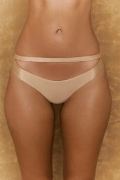 Cut Out Bikini Bottoms In Toffee -Sway Line Zone gg0011 10 summer high toffee cross front bikini set
