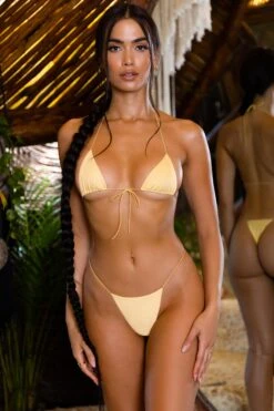 Daydreaming Micro Triangle Bikini Top In Yellow